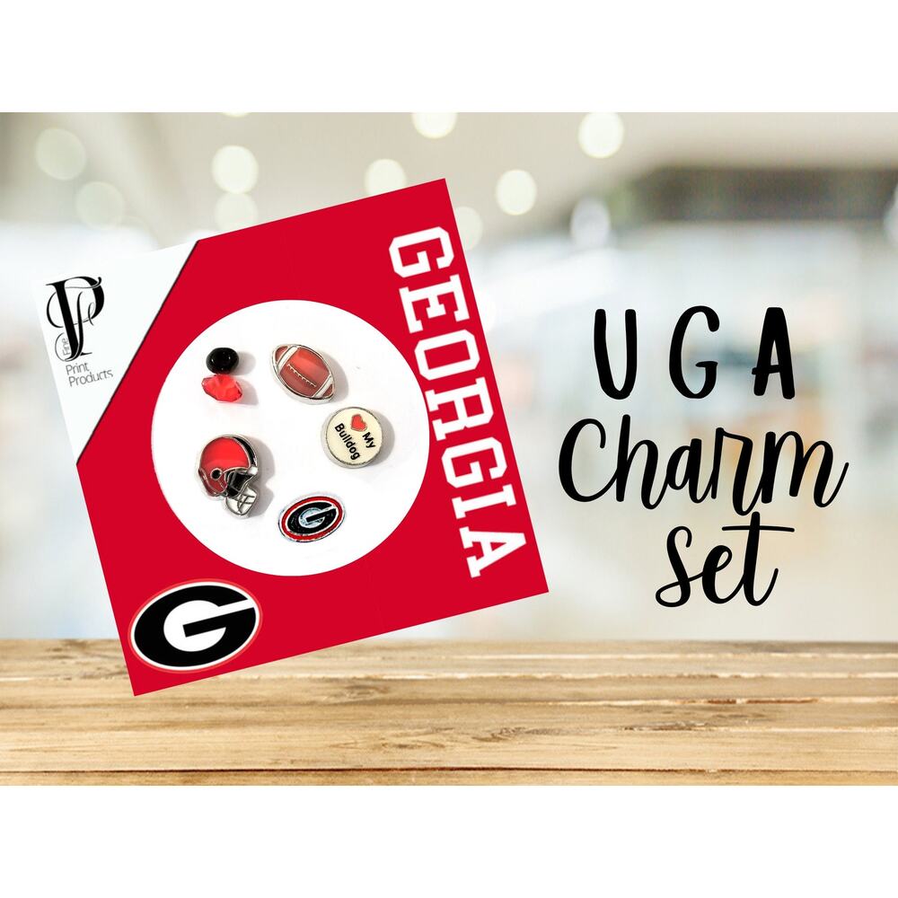 Georgia Bulldogs UGA Jewelry Floating Charm Set GA Locket Charms